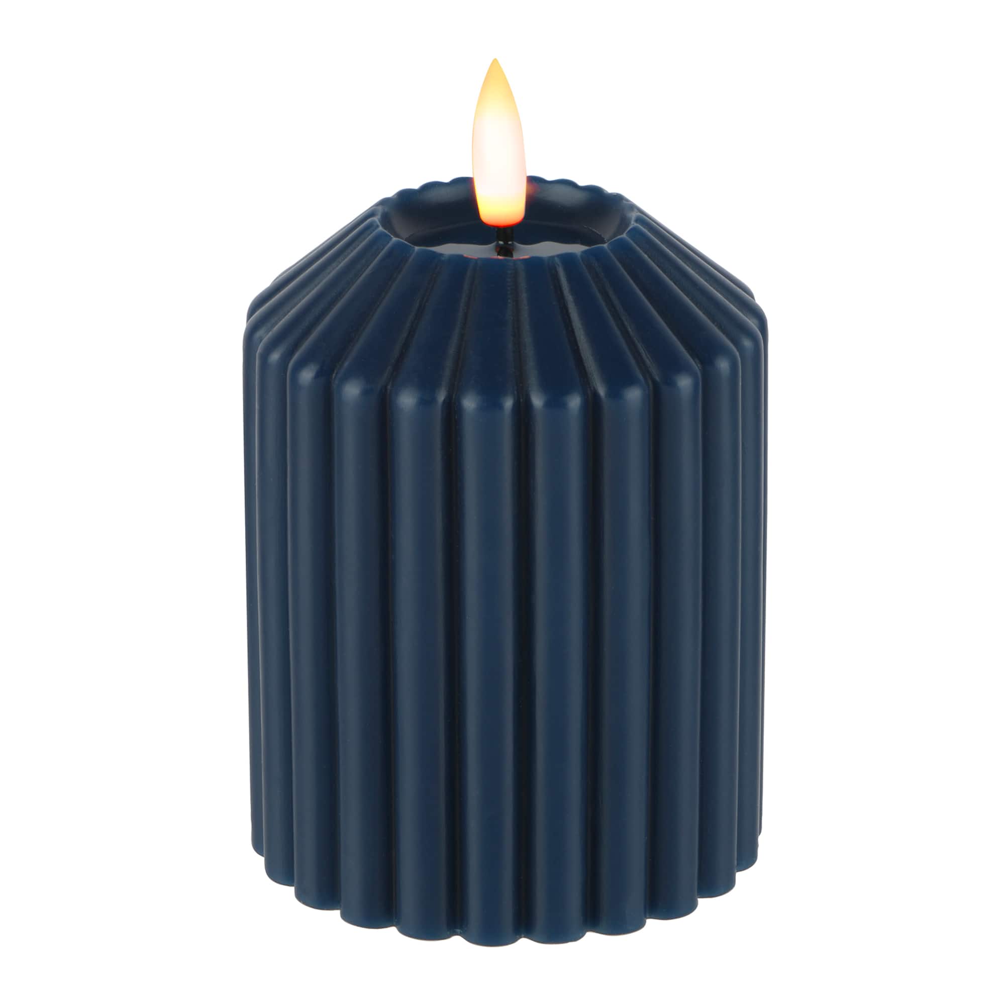 4" Ribbed Wax LED Pillar Candle by Ashland